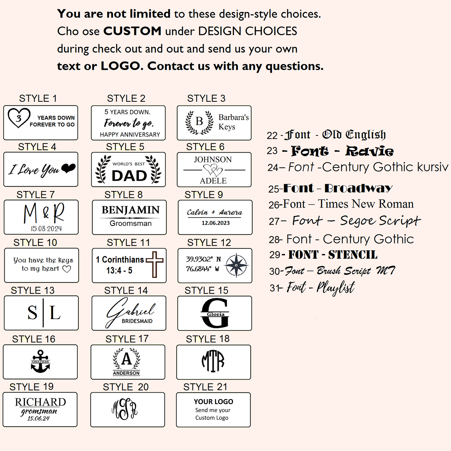 keychain personalization style