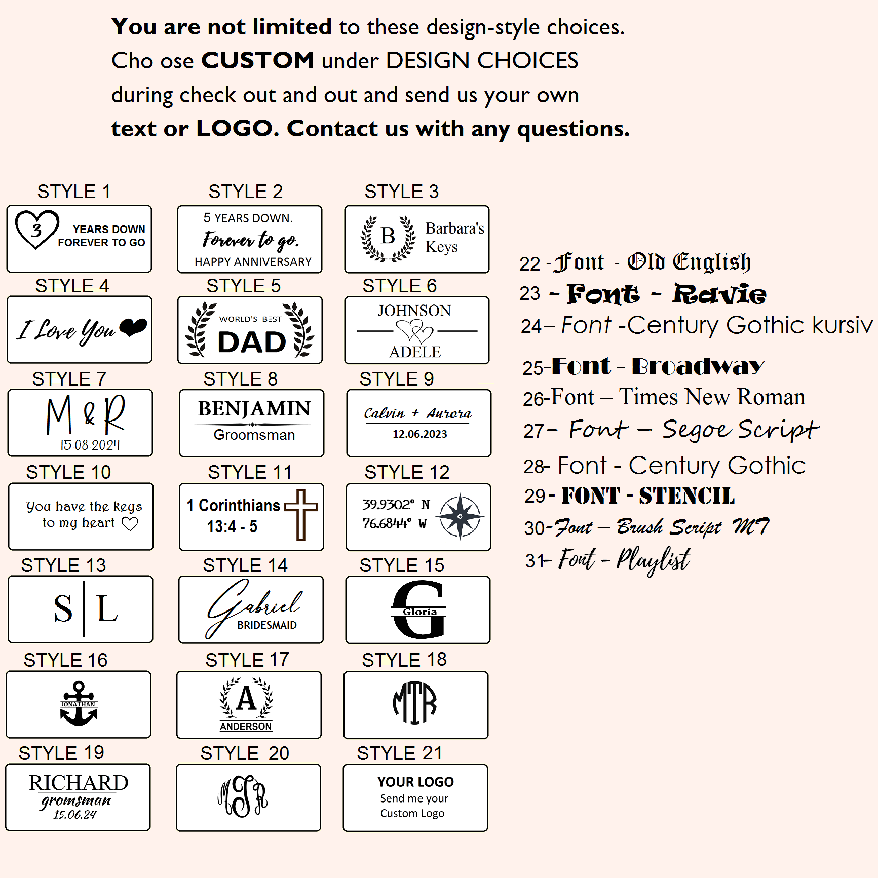 keychain personalization style