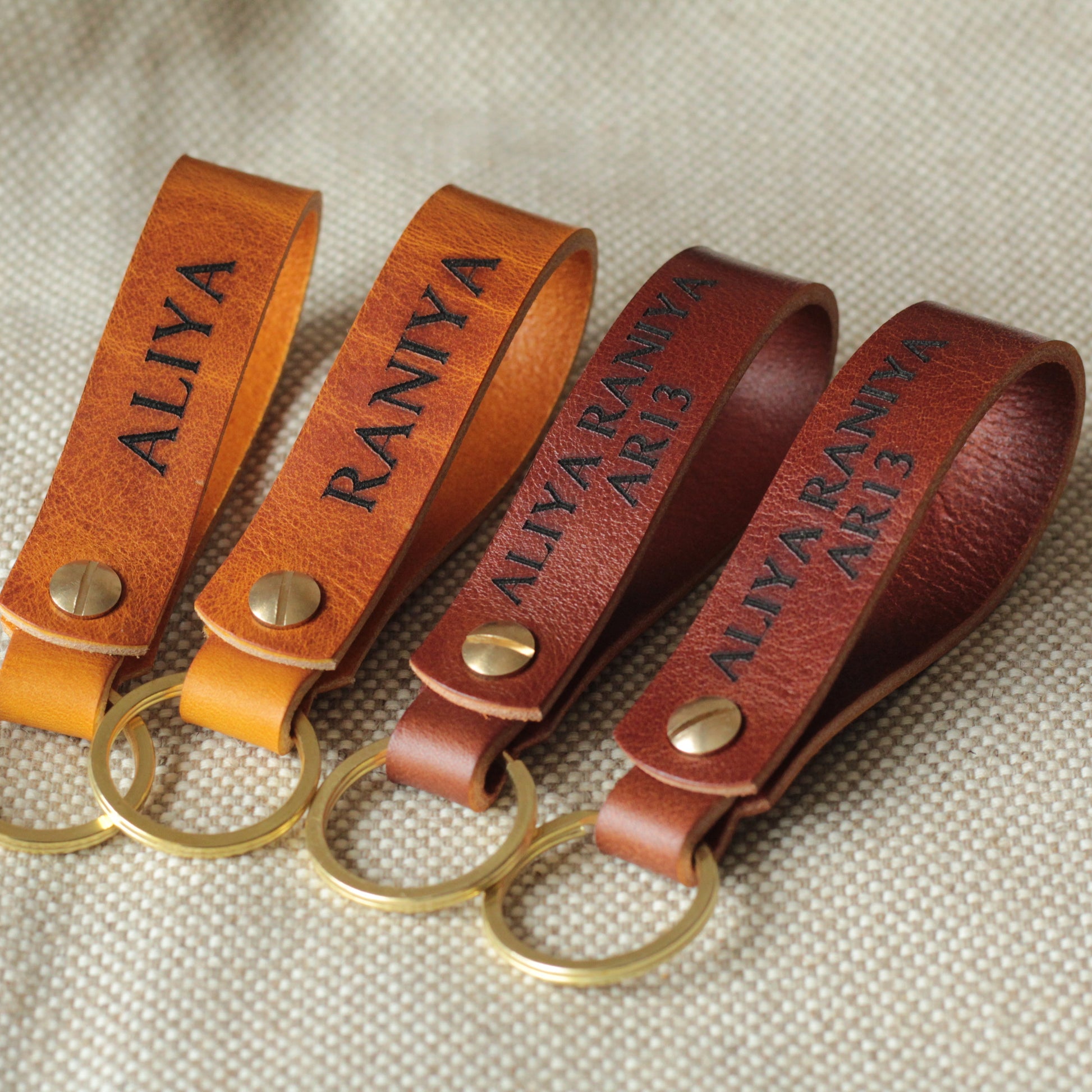 Personalized Leather Keychain
